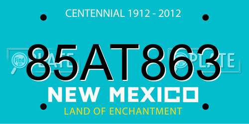 85AT863 New Mexico License Plate