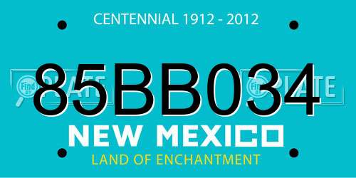85BB034 New Mexico License Plate