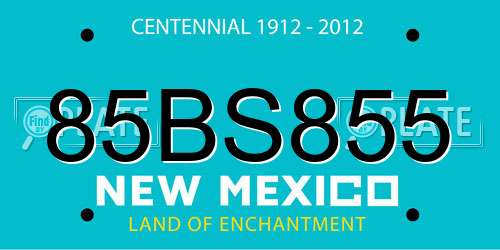 85BS855 New Mexico License Plate