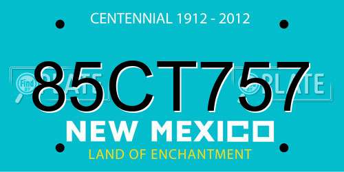 85CT757 New Mexico License Plate