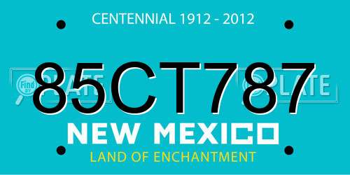 85CT787 New Mexico License Plate