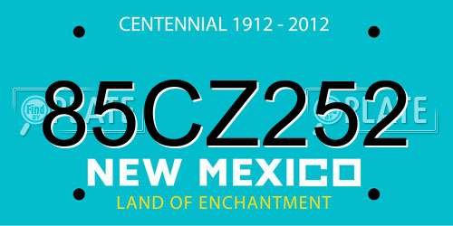 85CZ252 New Mexico License Plate