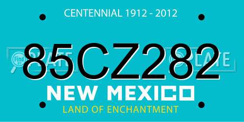 85CZ282 New Mexico License Plate
