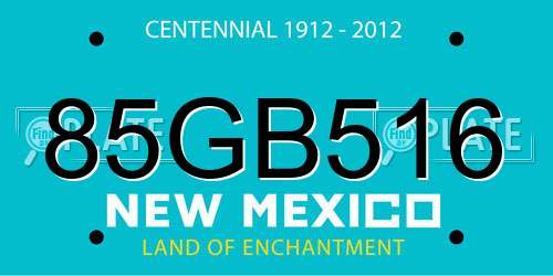 85GB516 New Mexico License Plate