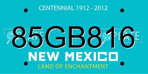 85GB816 New Mexico License Plate