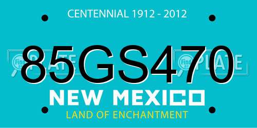 85GS470 New Mexico License Plate