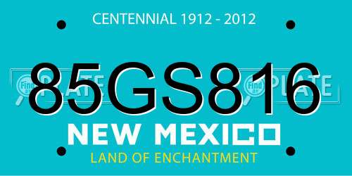 85GS816 New Mexico License Plate