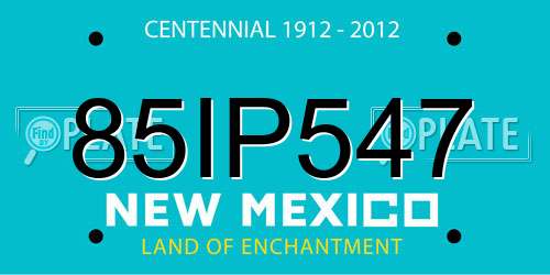 85IP547 New Mexico License Plate