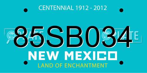 85SB034 New Mexico License Plate