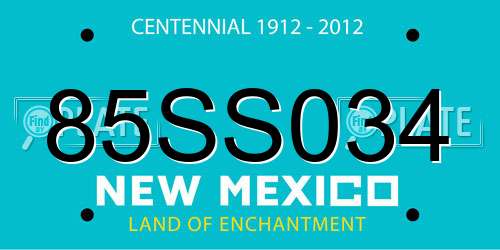 85SS034 New Mexico License Plate
