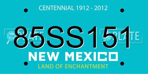 85SS151 New Mexico License Plate