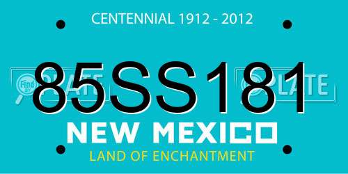 85SS181 New Mexico License Plate