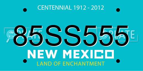 85SS555 New Mexico License Plate