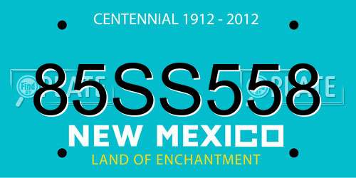85SS558 New Mexico License Plate
