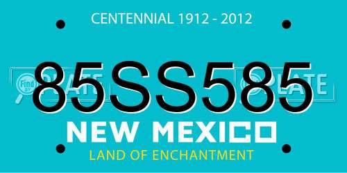85SS585 New Mexico License Plate