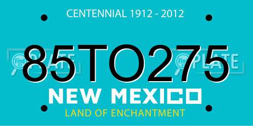 85TO275 New Mexico License Plate