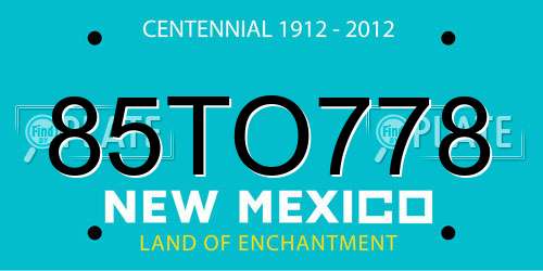 85TO778 New Mexico License Plate