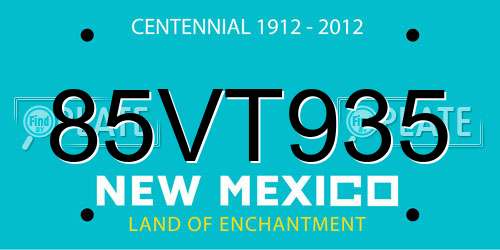 85VT935 New Mexico License Plate