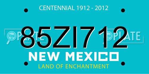 85ZI712 New Mexico License Plate