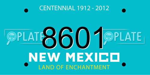 8601 New Mexico License Plate