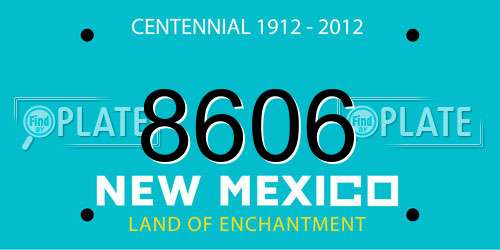 8606 New Mexico License Plate