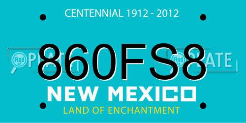 860FS8 New Mexico License Plate