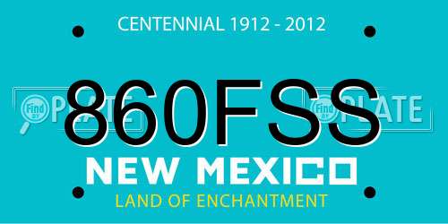 860FSS New Mexico License Plate