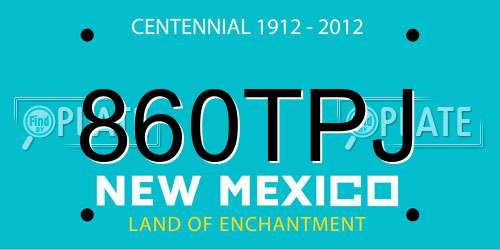 860TPJ New Mexico License Plate