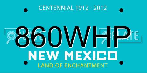 860WHP New Mexico License Plate