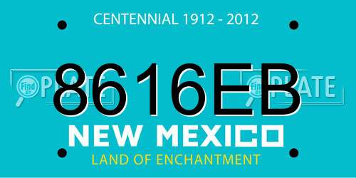 8616EB New Mexico License Plate