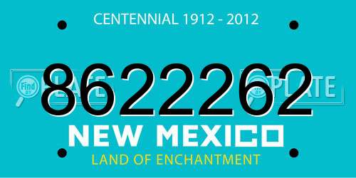 8622262 New Mexico License Plate