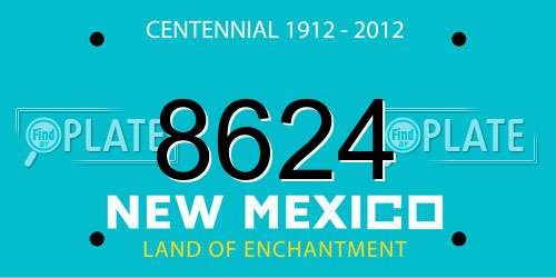 8624 New Mexico License Plate