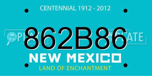 862B86 New Mexico License Plate