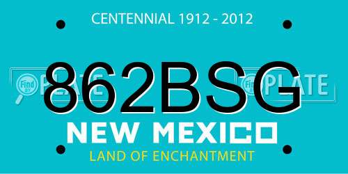 862BSG New Mexico License Plate