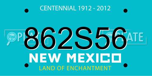 862S56 New Mexico License Plate