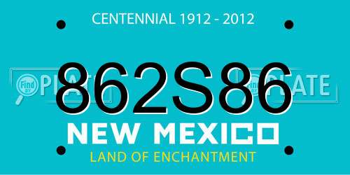 862S86 New Mexico License Plate
