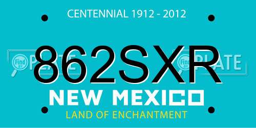 862SXR New Mexico License Plate