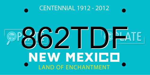 862TDF New Mexico License Plate