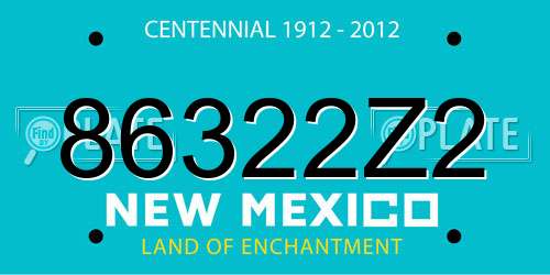 86322Z2 New Mexico License Plate