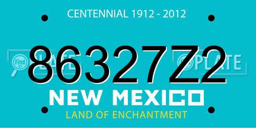 86327Z2 New Mexico License Plate