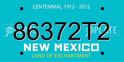 86372T2 New Mexico License Plate
