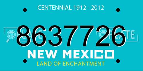 8637726 New Mexico License Plate