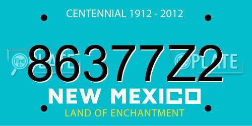 86377Z2 New Mexico License Plate