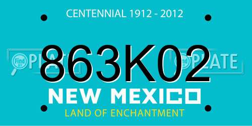 863K02 New Mexico License Plate