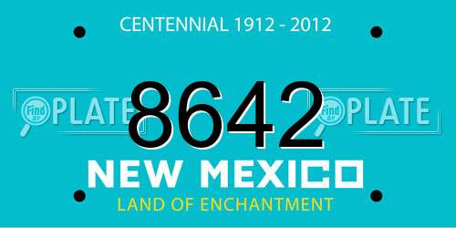 8642 New Mexico License Plate