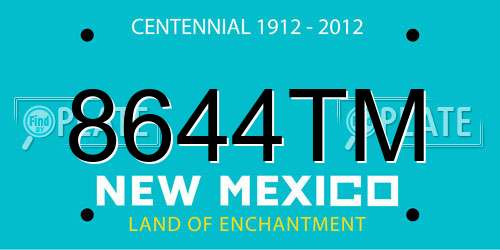 8644TM New Mexico License Plate