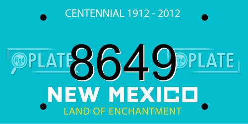 8649 New Mexico License Plate