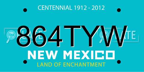 864TYW New Mexico License Plate