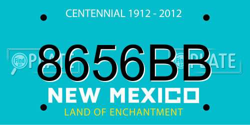 8656BB New Mexico License Plate
