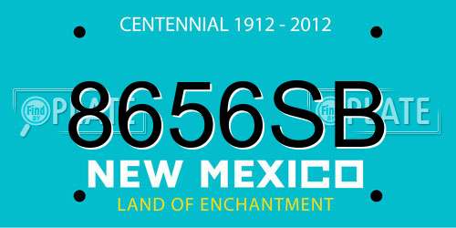 8656SB New Mexico License Plate